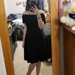 Off the shoulder black dress
